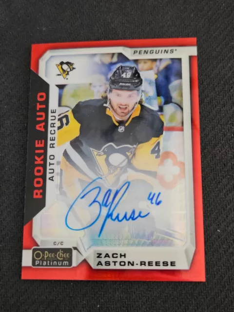 2018-19 OPC PLATINUM ZACH ASTON-REESE R-ZA #ed 23/50 ROOKIE RED PRISM AUTO RC