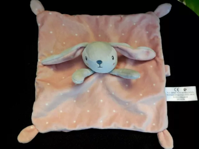 doudou plat lapin gris rose étoile blanche SIMBA TOYS NICOTOY (10 dispo)