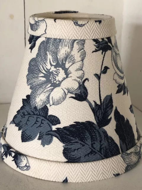 Mini Cloth 5” Lamp Shade in Gorgeous Floral Blue Pattern Cottage