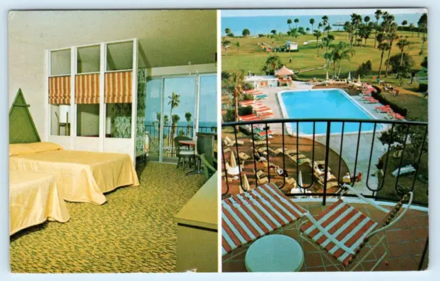 2 Postcards SAFETY HARBOR SPA, Florida FL ~ Swimming Pool & Terrace Suite 1970s 4