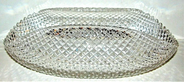 EXCEPTIONAL American Brilliant Cut Glass English Hobnail Bowl