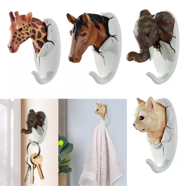 Animal Head Shape Hook Key Hooks Picture Hangers Wall Decorations Tool Rack