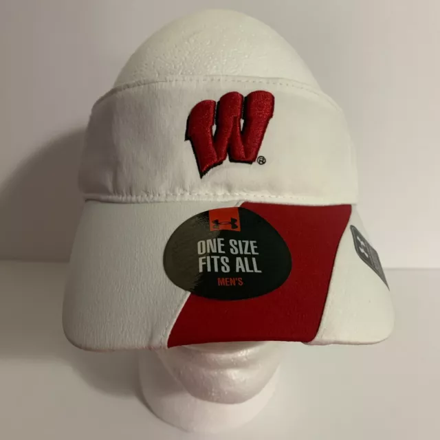 Under Armour UA HeatGear Visor Hat On Field Wisconsin Badgers NCAA Men's OSFM