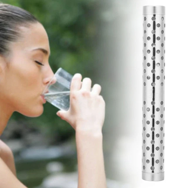 Lot de 2 bâtons d'eau alcaline pH ioniseur en acier inoxydable hydrogène minéraux filtre purificateur d'eau
