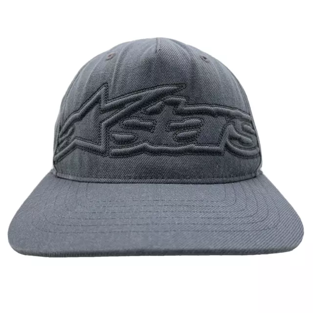 Alpinestars ASTARS Hat Cap Snap Back Gray Motocross Racing Embossed Logo Mens