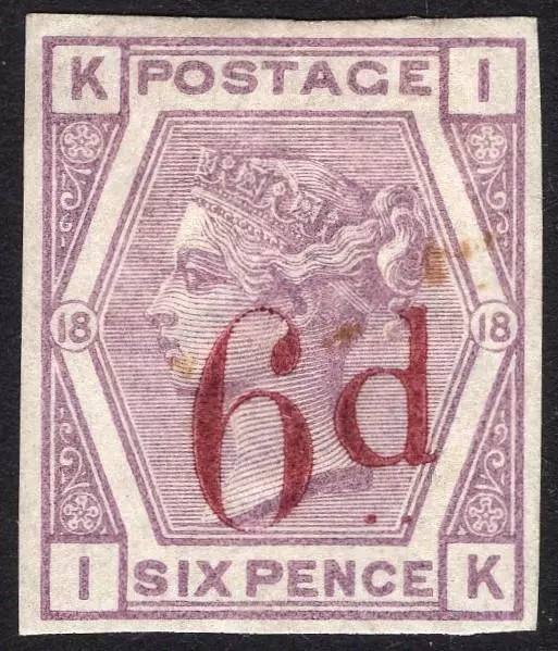 GB: 1883 6d on 6d Lilac Sg K8B IMPRIMATUR SCARCE L.M.Mint - Cat £3250 (72870)