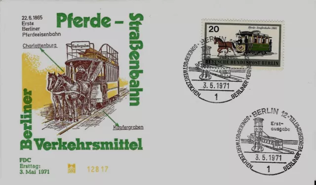 Berlin FDC MiNr 381 (1a) "Berliner Verkehrsmittel (I): Schienenfahrzeuge"