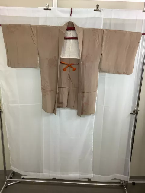 Japanese Vintage Kimono Haori Jacket SILK Front strap bit dirt Height 32.67inch