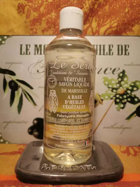 Savon Noir Traditionnel à l'huile d'Olive et de huile Lin 1L - H.E Lavandin  - Boutique Au savon de Marseille