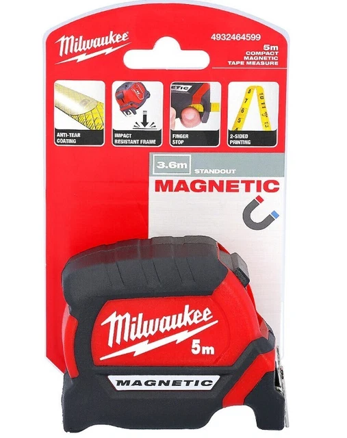 Milwaukee 4932464599 Nastro Magnetico Compatto Misura 5M Milwaukee 4932464599 Nastro Magnetico Compatto Misura 5M