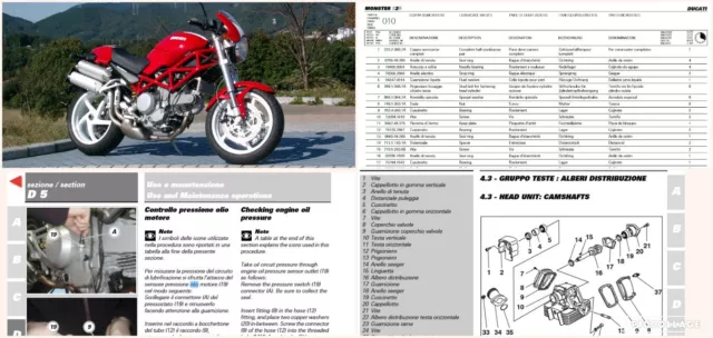 Manuale officina Ducati Monster S2R 800 + Catalogo ricambi