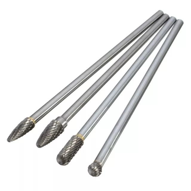 4pc/lot Rotary Burr 1/4 Inch 6mm Shank 150mm Long Carbide Cutter Engraving