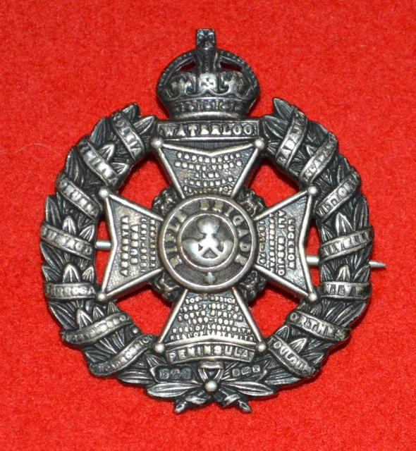 BRITISH ARMY. RIFLE Brigade Genuine Officer’s WW1 Pagri Cap Badge £160.