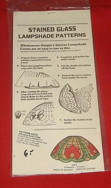 Tiffany-Lampenschirmvorlagen , Whittemore-Durgin , Pattern , Nr. 6223 LILY
