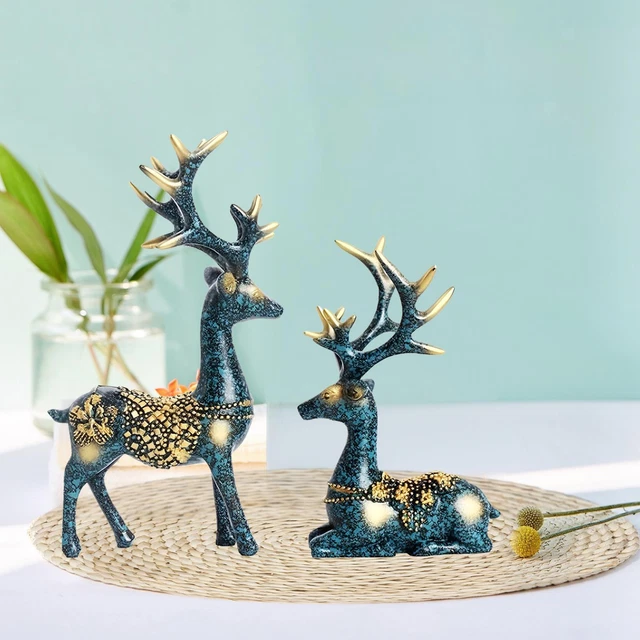 Figurine de cerf d', ornement de Couple de cerf, pour la maison,
