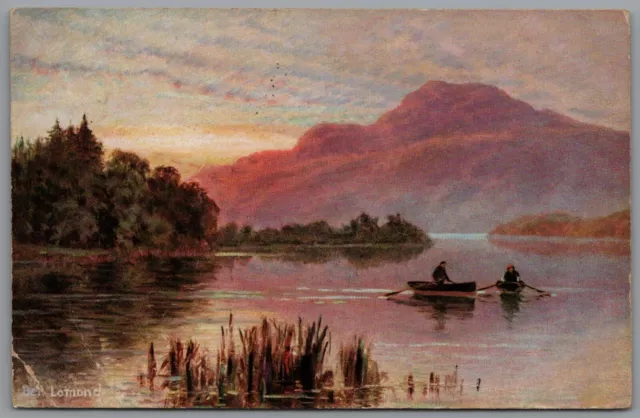 Mountain Ben Lomond Lake Loch Lomond Trossachs Scotland Posted 1908 Postcard