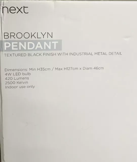 NÄCHSTE BROOKLYN ANHÄNGER DECKENLEUCHTE/Wohnkultur Beleuchtung Kronleuchter Party Geschenk 2