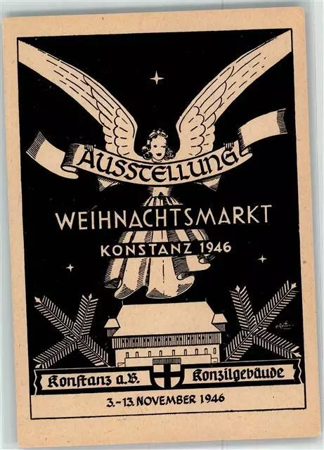 13277338 - 7750 Konstanz Ausstellung Weihnachtsmarkt Zone Francaise Briefpost