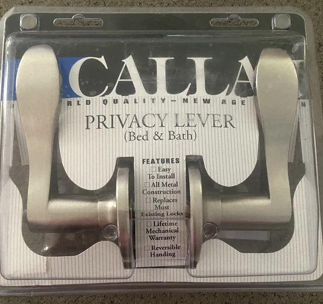 Delaney Hardware Callan Bennett Satin Nickel Bed/Bath Door Handle Privacy Lever