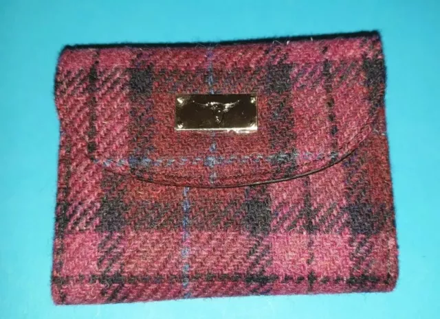 Genuine Glen Appin Tartan Check Harris Tweed Ladies Purse Wallet. Free UK Post.