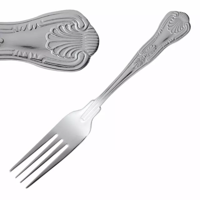 Olympia Kings Dessert Fork in Silver Made of 18 / 0 Stainless Steel