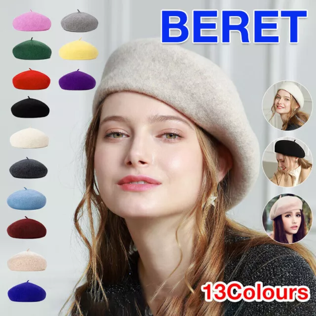 Women's Ladies Beanie Wool French Beret Newsboy Hat Cap Winter Warm Hats Girls