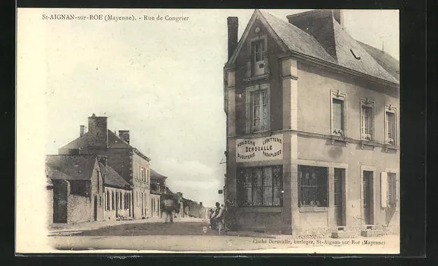 CPA St-Aignan-sur-Roe, Rue de Congrier, vue de la rue