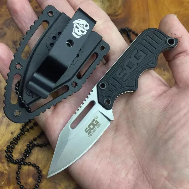 SOG Edc couteaux à chaîne à lame fixe, Stock RU, Instinct Mini, 1.9 pouces, safe