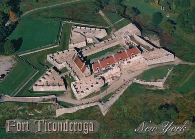 Aerial View of Fort Ticonderoga, New York, Military History, NY --- Postcard