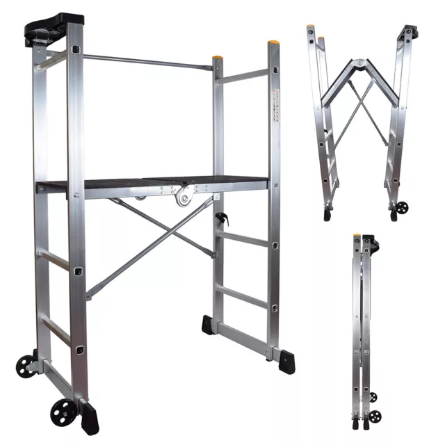 Abbey Folding Aluminium Scaffold Platform Ladder 1m Platform Height