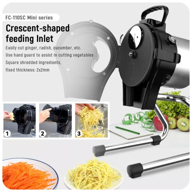 Moon Sprout Type Inlet Shredding Cucumber Carrot Ginger Shredding Machine 50kg/h