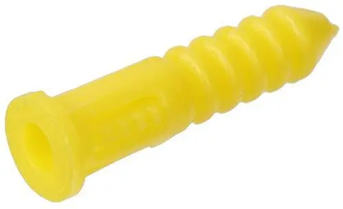 The Hillman Group 370326 Ribbed Plastic Anchor, 4-6-8 X 7/8-Inch, Yellow,
