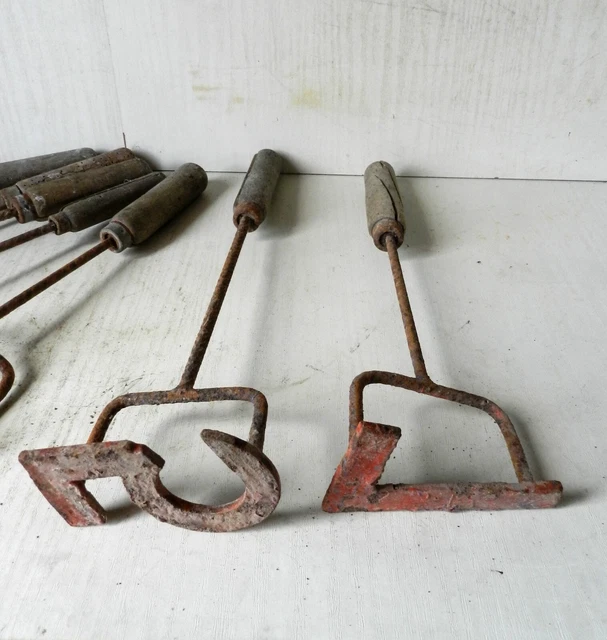 Outil Ancien Marque à Chaud Chiffre 9, Fer De Tonnelier, Vieux Métier, Occasion