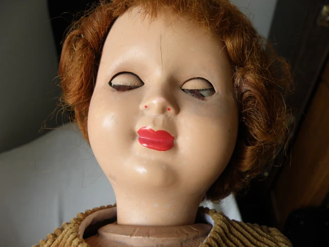 ANCIENNE POUPÉE GéGé 43 cm Robe Écossaise