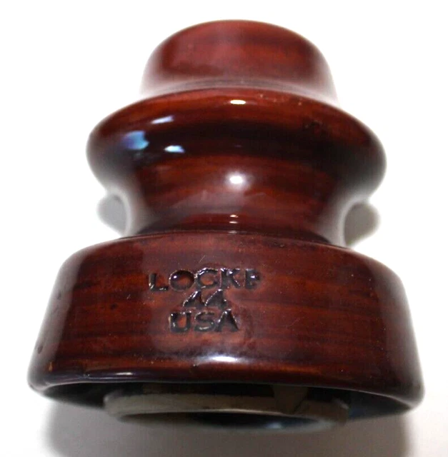 Locke 44 USA Glazed Ceramic Porcelain Insulator Brown