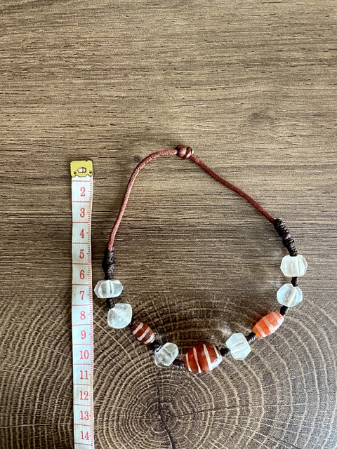 Ancient Antique Burmese Pyu Carnelian Crystal Quartz Beads - Bracelet - #303 2