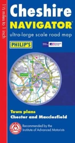 Philip's Navigator Road Map Cheshire Sheet map, folded Book The Cheap Fast Free