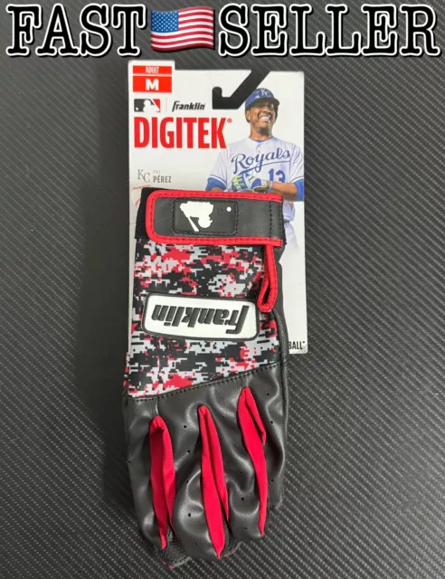 Franklin MLB Digitek Red Camo Baseball Softball Batting Gloves, Adult Medium