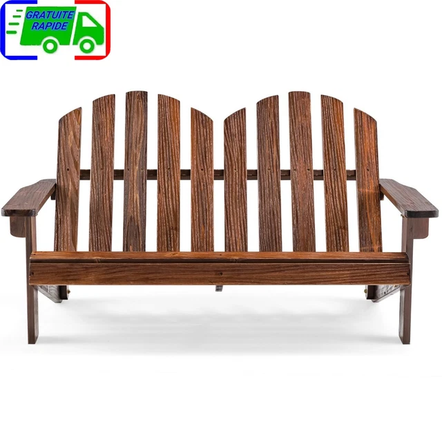 Fauteuil Jardin Adirondack HOMCOM En Bois Sapin Avec Tabouret - Style Rétro 120x72x96cm