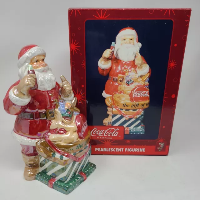 Coca Cola Santa with Bag of Toys Pearlescent Figurine Gift of ThirstCavanagh NEW 3