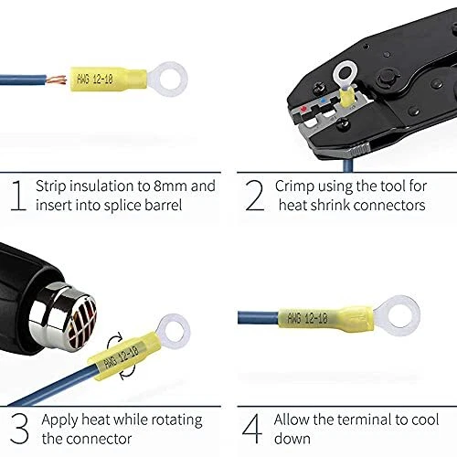 Cosses Electriques Souder Borne à Sertir Kits 240pcs Connecteurs de Fil Étanc... 2