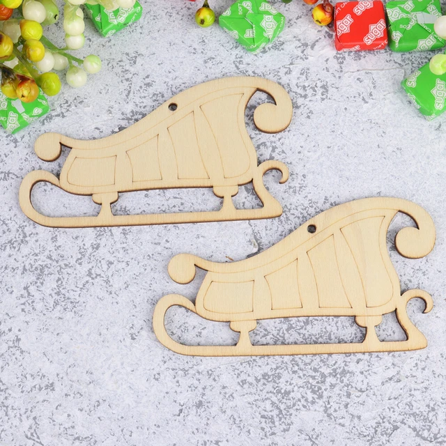 20 Pcs Christmas Tree Wood Pendants Wooden Decorations Accessories