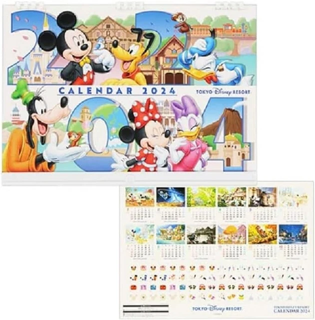 TOKYO DISNEY RESORT Wall Calendar 2024 Mickey Minnie Authentic Size
