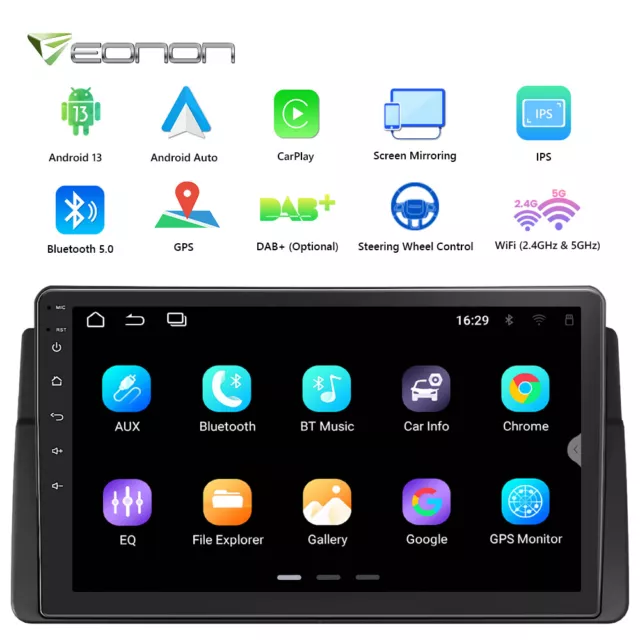 Eonon E46A13 9" Android Auto 13 Car Play Stereo Radio GPS System APP For BMW E46