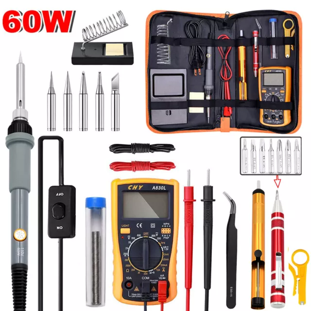 110V 60W Electric Soldering Iron Gun Tool Kit Welding Desoldering Pump Tools Set