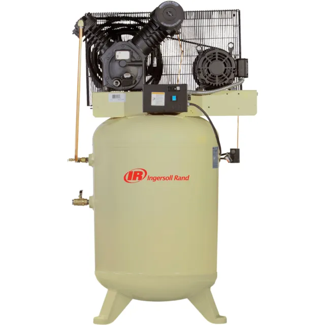 IR Type-30 Reciprocating Air Compressor 10 HP 460V 3 Phase 120 Gal Vertical