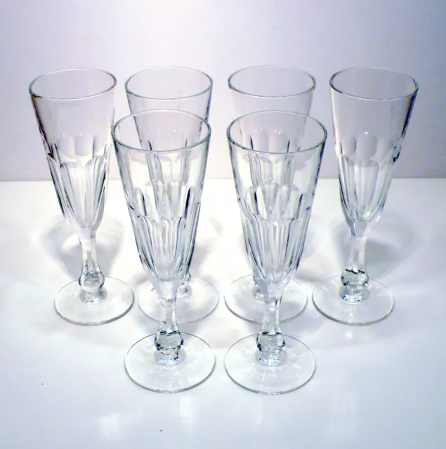 Gruppo di 6 flutes calici bicchieri cristallo anni '70 vintage v331