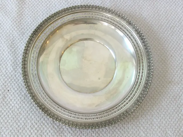 Vintage Webster Sterling Silver Reticulated Serving Dish Plate 8"
