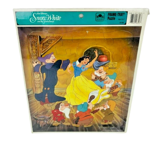 SNOW WHITE AND the Seven Dwarfs Walt Disney Frame Tray Puzzle Vintage ...
