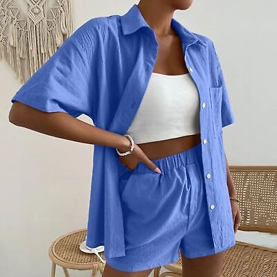 women's summer solid color suit Colorfast Leisure Cardigan Casual Daily Clothes